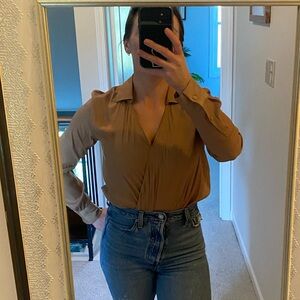 Banana Republic Wrap Blouse in Toffee